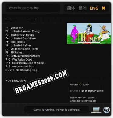Where is the meaning: TRAINER E CHEATS (V1.0.50)