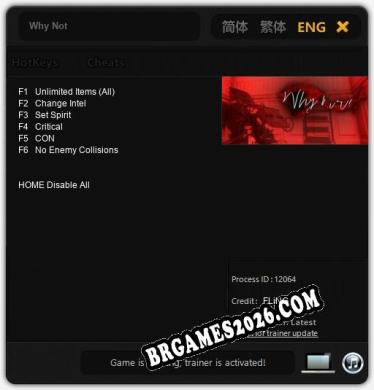 Trainer Why Not [PC] - 6 funções ativas