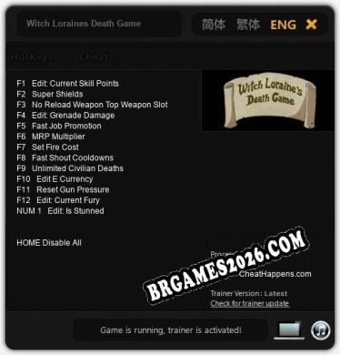 Cheats Witch Loraines Death Game - Trainer v1.0 por CheatHappens.com