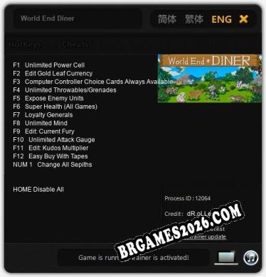 Cheats e trainer World End Diner +13 [Verificado funcionando]