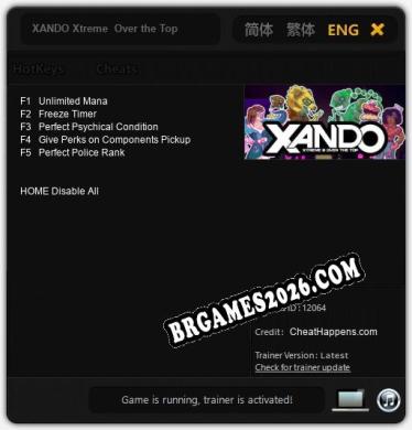 XANDO Xtreme  Over the Top: TRAINER E CHEATS (V1.0.74)