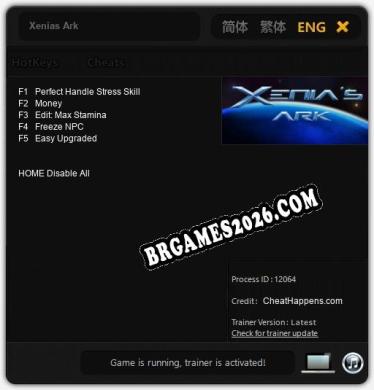 Trainer e cheats para Xenias Ark - 5 opções