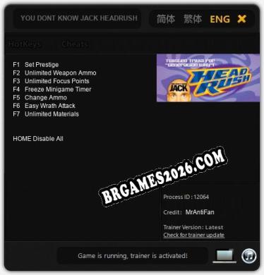 YOU DONT KNOW JACK HEADRUSH: Trainer Atualizado v1.5 (todos os cheats)