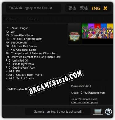 Yu-Gi-Oh Legacy of the Duelist: Trainer Atualizado v1.6 (todos os cheats)