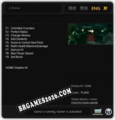 Z Arena: TRAINER E CHEATS (V1.0.88)