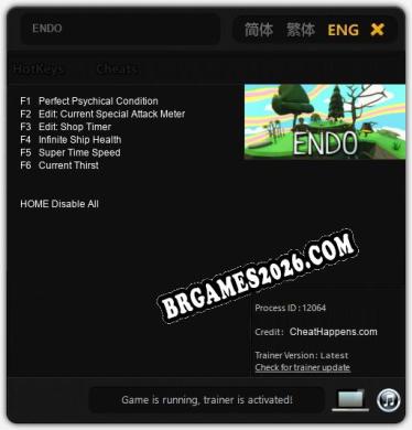 ENDO - Trainer Funcional +6 funções