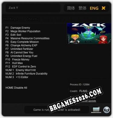 Zack Y: Trainer Completo (v1.0.50)