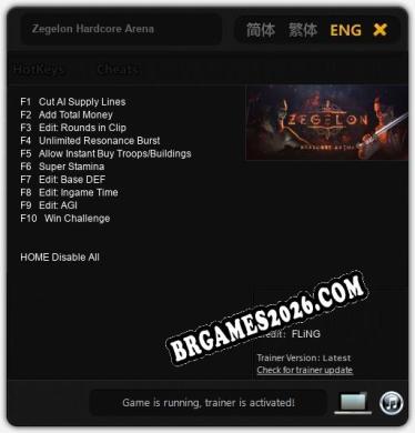 Cheats e trainer Zegelon Hardcore Arena +10 [Verificado funcionando]