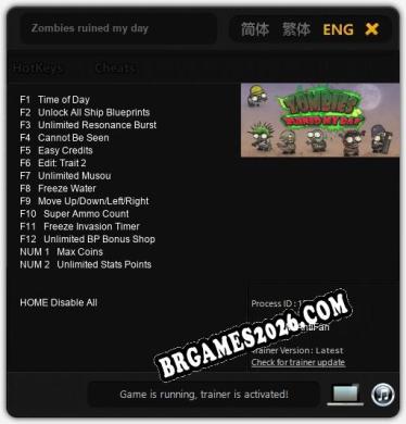 Zombies ruined my day - Trainer Funcional +14 funções