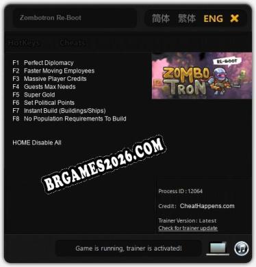 Zombotron Re-Boot Trainer - 8 funções [Download Gratuito]